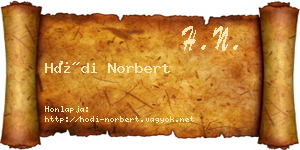 Hódi Norbert névjegykártya