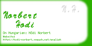 norbert hodi business card